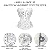 Camellias Women's Sexy Lace up Back Satin Overbust Corset Waist Cincher Corset Bustier Top Lingerie Dress Costume With G-string White, SZ1070-White-3XL