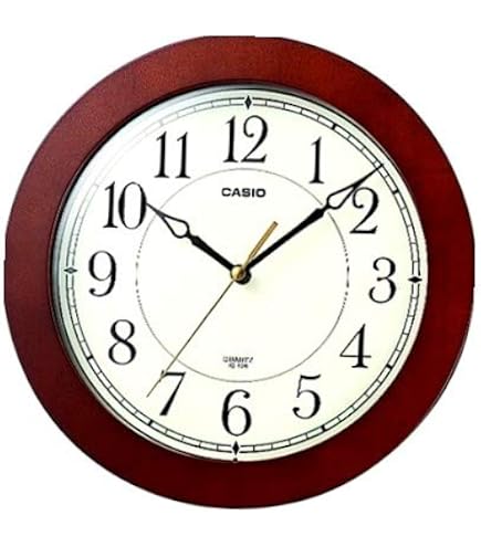 Amazon.com: CASIO IQ-136-5JF Brown Analog Wood Grain Wall Clock