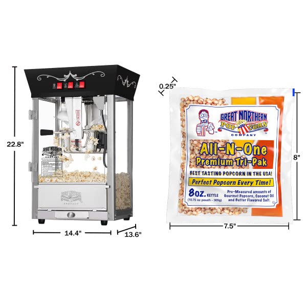 Matinee Countertop Popcorn Machine 3 Gallon Popcorn Popper, 8oz