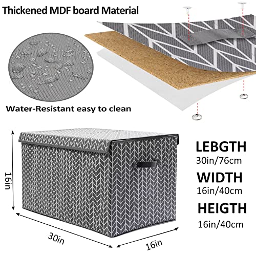 ExtraLarge Toy Box Chest Storage 30"x 16" x 16", 2 Bin Toy Storage