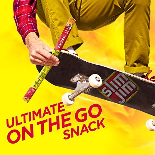 SLIM JIM GIANT SIZED ORIGINAL SMOKED SNACK STICKS, KETO FRIENDLY SNACK, MEAT SNACKS, 0.97 OZ. STICKS, 6 COUNT