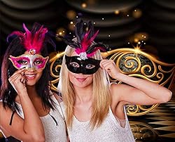 SJOLOON Mardi Gras Backdrop Carnival Masquerade