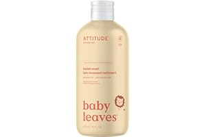 ATTITUDE Bubble Body Wash for Baby, EWG Verified, Dermatologically Tested, Plant and Mineral-Based, Vegan, Pear Nectar, 16 Fl Oz