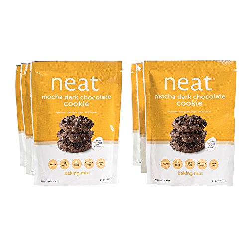neat - Vegan - Mocha Dark Chocolate Cookie Mix (9.5 oz.) (Pack of 6) - Non-GMO, Gluten-Free, Soy Free, Baking Mix