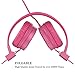 REETEC Stereo Foldable Over-Ear Headphones Strong Low Bass Earphones with Microphone 3.5mm Wired Headsets for Cellphones iPhone Laptop Tablet Mp4 Mp3 PC MacBook (Rose)