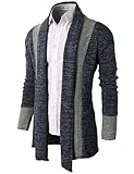 H2H Mens Casual Cardigans Long Sleeve Slim Fit Open Front Shawl Collar Cardigans NAVY US S/Asia M (KMOCAL012)