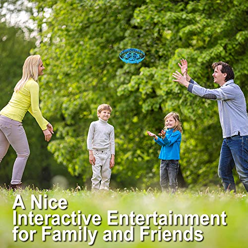 UFO Flying Ball Toys, Hand-Controlled Mini Drone, Infrared Sensing Aircraft,Anti-Injury Protective Shell,2 Speeds with LED Lights,360 Degree Rotating,Interactive Toys for Boys and Girls,Blue