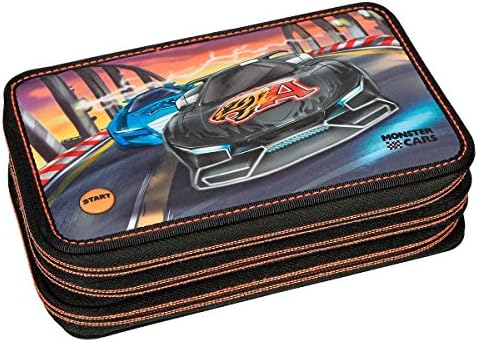 Monster Cars 8586 – 3 Pocket Pencil Case with LED Feature