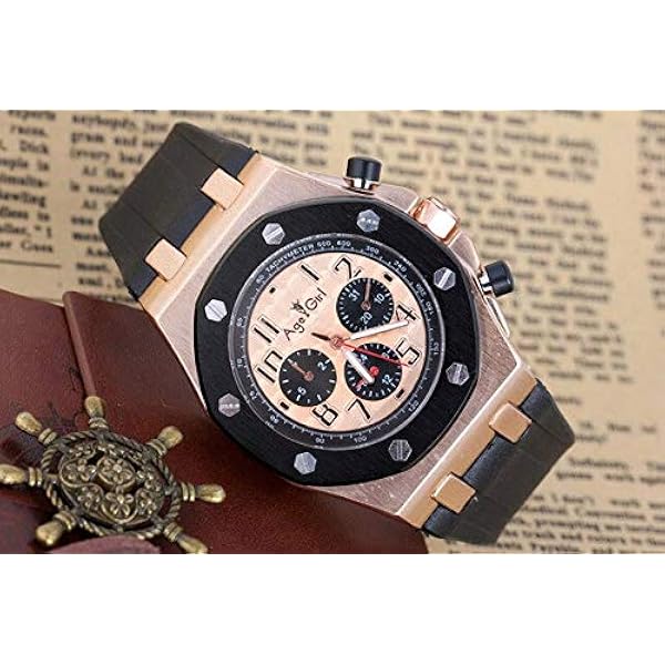 SDFASD Mannen Luxe Automatische Mechanische Beweging Rose Goud Zilver Rvs  Rubber Band Sport Horloges Heren Horloge