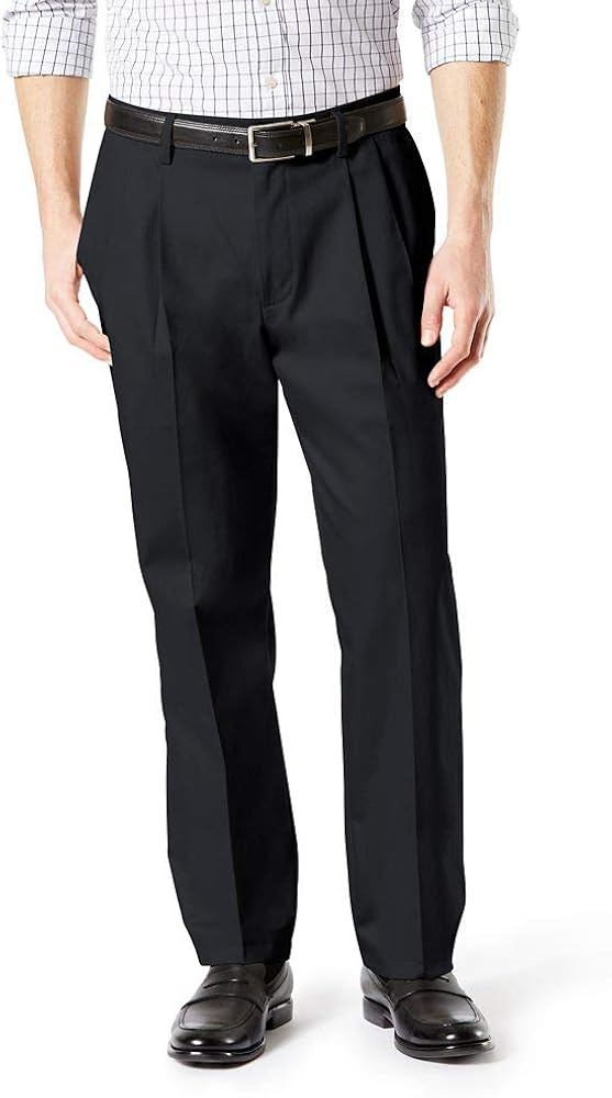 Dockers Men's Classic Fit Signature Khaki Lux Cotton Stretch Pants - Pleated at  Men’s Clothing store