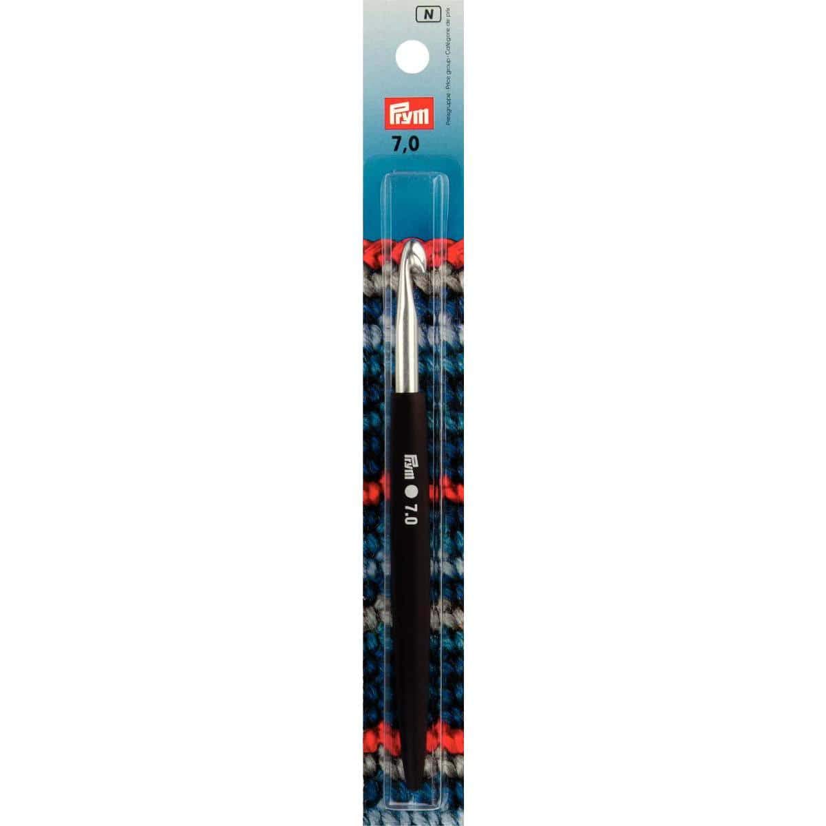 Prym Crochet Hook for Wool, Soft Aluminum, Silver Coloured 7mm x 14cm Length, 17 x 3 x 1 cm