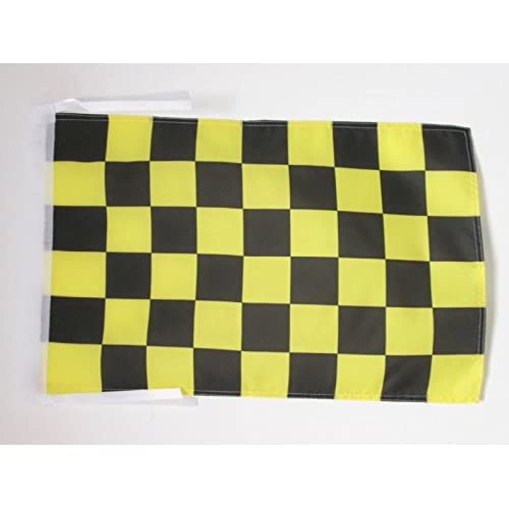 AZ FLAG - Black and Gold Check Flag - 18'' x 12'' - 100% Polyester checkered racing Small Banner with Two Cords - Fade Resistant - Vivid Colors - 18x12 in - 45x30 Cm — image 1