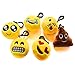 Nuoxinus Emoji Keychain Mini Plush Pillows, Cute Toys Party Supplies Favors Handbag Key Chains, Bags Backpack Accessories for Women Men Teens Girls Boys Kids (Set of 6, 2.4 inch)