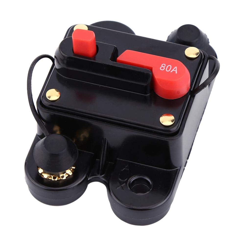 Circuit Breaker Car Audio DC12-24V Circuit Breaker for Car Marine Boat Bike Stereo Audio Reset 80-300A(80A)