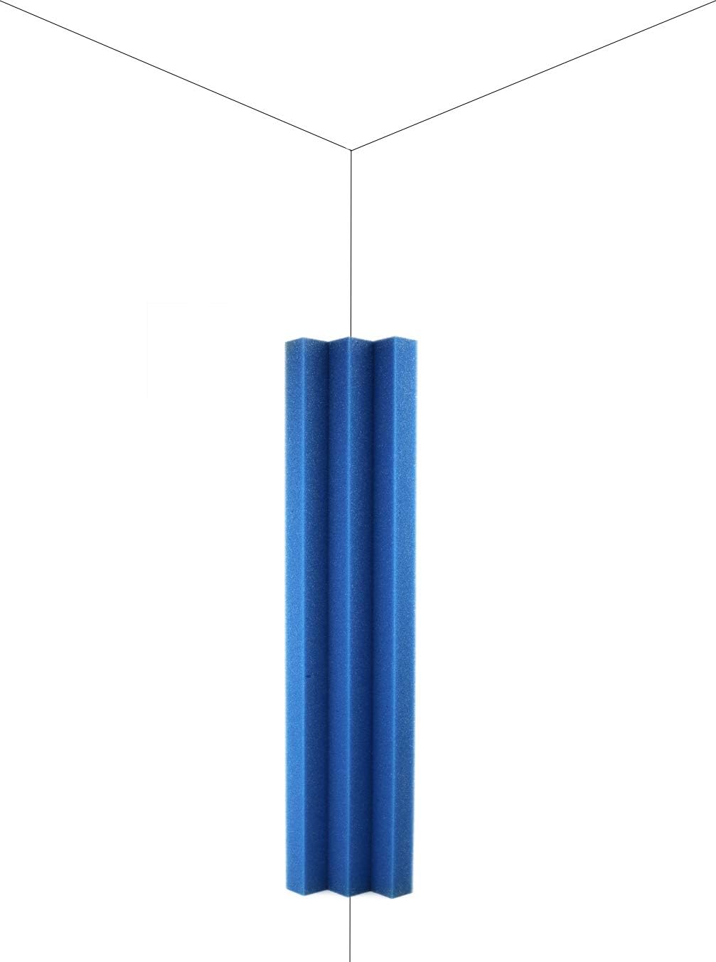 New Level Blue Column Acoustic Wedge Studio Foam Corner Block Finish Corner Wall in Studios or Home Theater (8 Pack)