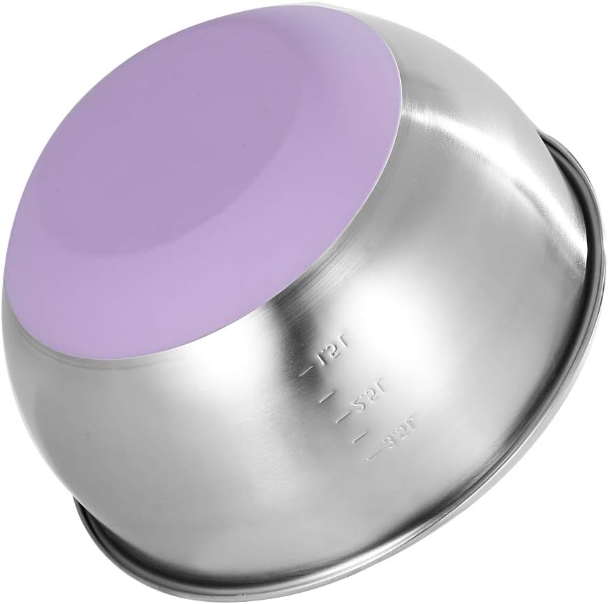FAB4HOME Large Stainless Steel Mixing Bowl With Nonslip Silicone Bottom, Metal Kitchen Bowl for Baking Cooking, Salad - Image 3