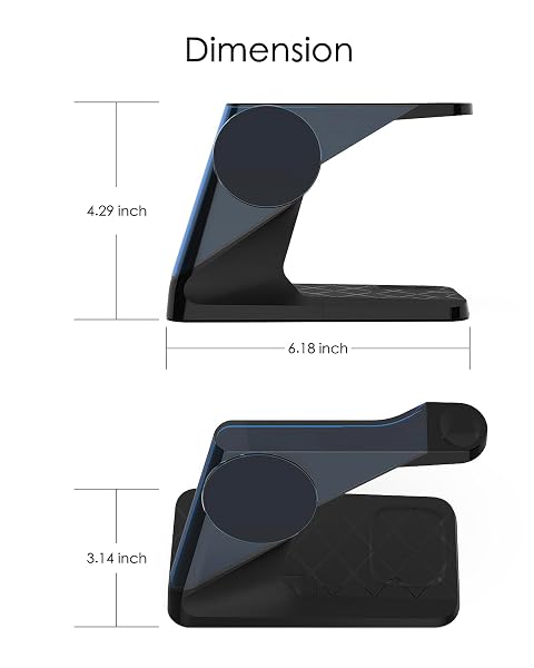 3 IN 1 CHARGING STATION FOR APPLE DEVICES, MAG-SAFE CHARGER STAND, WIRELESS CHARGER FOR IPHONE 16/15/14/13/12 SERIES,& AIRPODS,& IWATCH, ADAPTER NOT INCLUDED