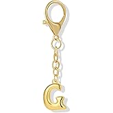 Vintashion Gold Plated Bubble Initial Letter Keychain for Women Car Key Bag Purse Decorative Keyring Charm Accessory