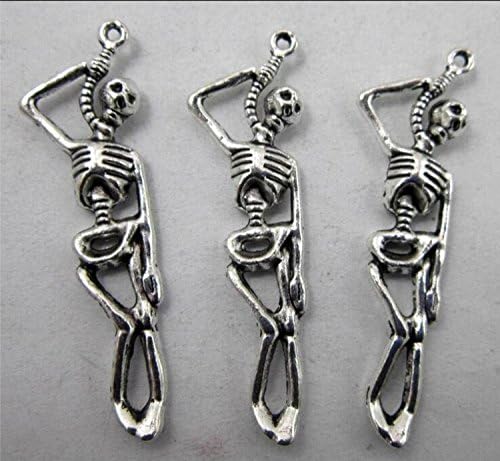 30pcs/lot Pendant Jewelry Antique Silver Hanging The Skeleton Skull Design Mixed Charm Pendant DIY Charms Bead Accessories