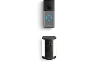 Ring Wired Doorbell (newest model), Speckled Gray with Spotlight Cam, Battery (newest model), Black