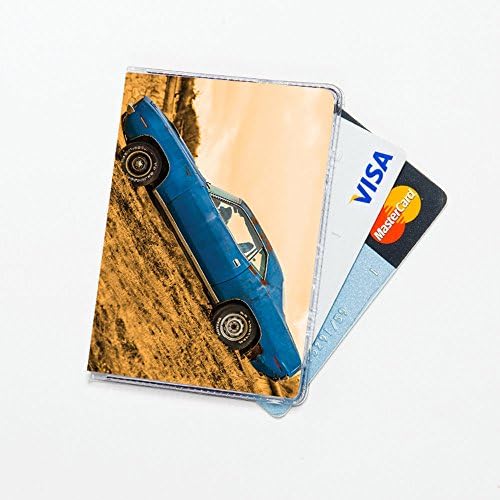 Credit Card Covers Blue Durable PVC Cards Covers Motor Pattern Cards Case