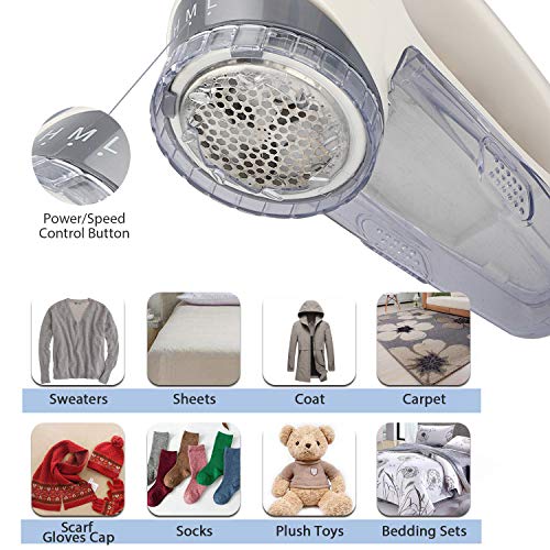 Lint Remover,Wohome Portable Fabric Shaver, Quickly and Effectively for Couch, Blanket, Curtain, Socks, Legging, Wool, Pill Shaver Remover - Thumbnail 2