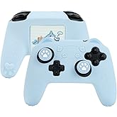 GeekShare Cat Paw Controller Skin Grips Set Compatible with Switch Pro-Anti-Slip Silicone Protective Cover Case Joystick Caps for Switch Pro Wireless Controller - Blue