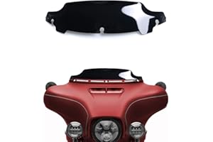 WYNMOTO Black 4.5" Wave Windshield Windscreen Wind Splitter Compatible for 14-22 Harley Davidson Touring Electra Glide Street Glide 2014 2015 2016 2017 2018 2019 2020 2021 2022