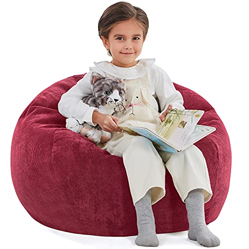 Nobildonna Bean Bag Chair Cover (No Filler) for Kids and Adults,Beanbag Stuffed Animal Storage Without Filling Plush Toys Holder and Organizer Soft Premium Corduroy 200L