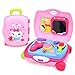Geefia Makeup Suitcase Beauty Salon Fashion Makeup Vanity Play Set for Kids Pretend Play with Music and Light