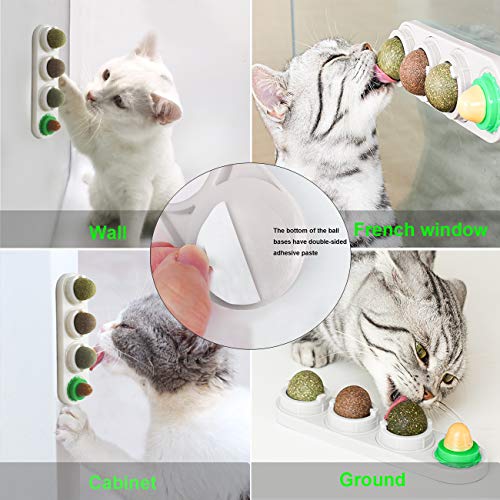 Malier Catnip Toys for Cat Catnip Edible Balls Playing Toys, Rotatable Licking Treats Ball Contains Solid Natural Catnip, Stimulating Appetit - Thumbnail 6
