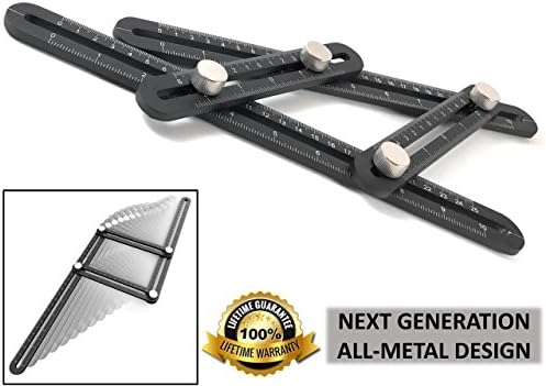 All Aluminum Angle Template Tool, Professional Grade Heavy Duty Reinforced Construction, DIY Angleizer, Perfect Gift for Measuring Tile, Flooring &amp; More