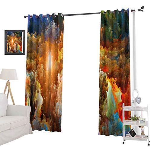YUAZHOQI - Cortinas para sala de estar, pintura digital turbulenta