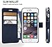 LUPA iPhone 6S/6 Wallet Case - Durable, Slim, Lightweight with Classic Design & Ultra-Strong Magnetic Closure - Faux Leather, Navy Blue, for Apple iPhone 6s/6