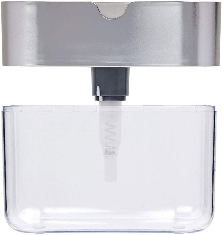 Ecurson 2-in-1Sponge Rack Soap Dispenser,Soap Dispenser and Sponge Caddy,Soap Pump Dispenser,Sponge Holder Kitchen Sink Countertop Liquid Soap Dispenser