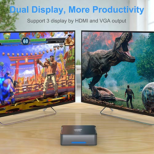 Mini PC, Intel Celeron J3455 Processor(up to 2.3GHz) Windows 10(64-bit) Mini Desktop Computer with HDMI/VGA Port,8GB DDR3/120GB eMMC,Gigabit Ethernet,Dual Band Wi-Fi,Bluetooth 4.2,4K HD - Thumbnail 6