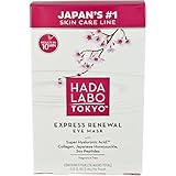 Hada Labo Tokyo Express Renewal Eye Mask 8 pairs 0.10 Fl. Oz per pair - with Super Hyaluronic Acid and Soy Peptide Complex - results in 10 minutes at home spa treatment  (Packaging May Vary)