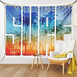 Ambesonne Surf Tapestry, Summer Theme Retro Letters
