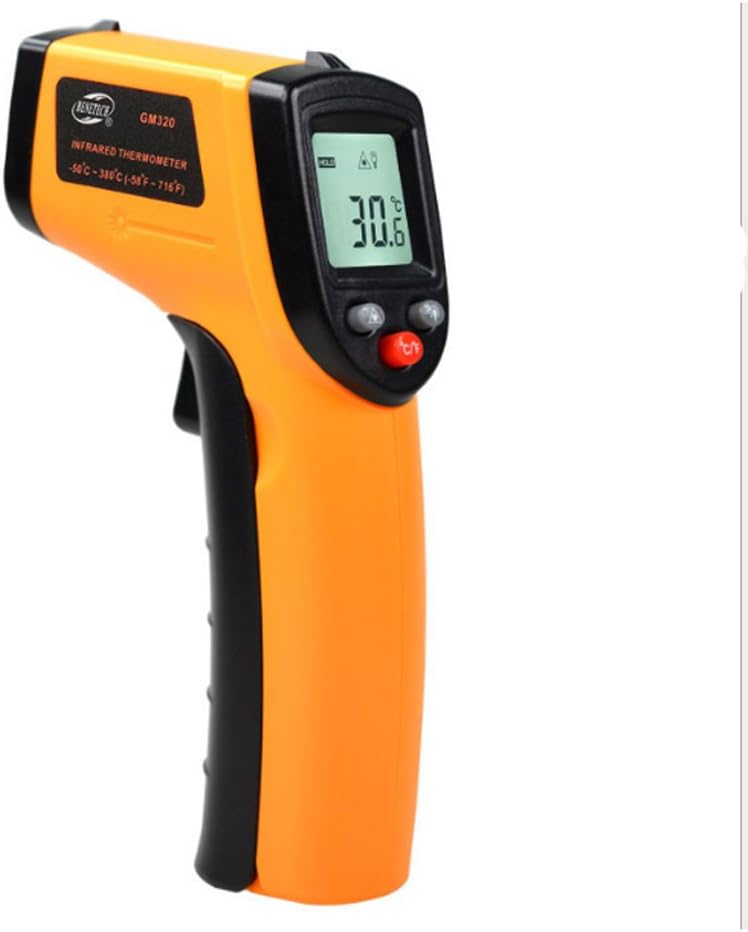 Lasergrip GM320 Non-Contact High-Precision Handheld Digital Infrared Thermometer/Industrial Electronic Thermometer/Oil Temperature Gun (Black+Yellow)