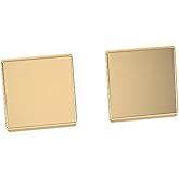 Abshel 18k Stud Earrings for Women, Tiny Flat Square Earrings Set | Small Hypoallergenic Heart Stud Earrings | Dainty Square Cartilage Valentines Studs for Girls