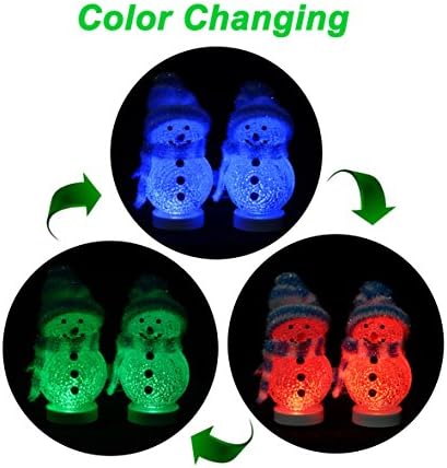 ANGROC LED Mini USB Interface Powered Color Changing Decorative Snowman Night Light for Valentine's Day, Birthday, Merry Christmas Holiday Time Decor and Daily Usage (Pack of 2)