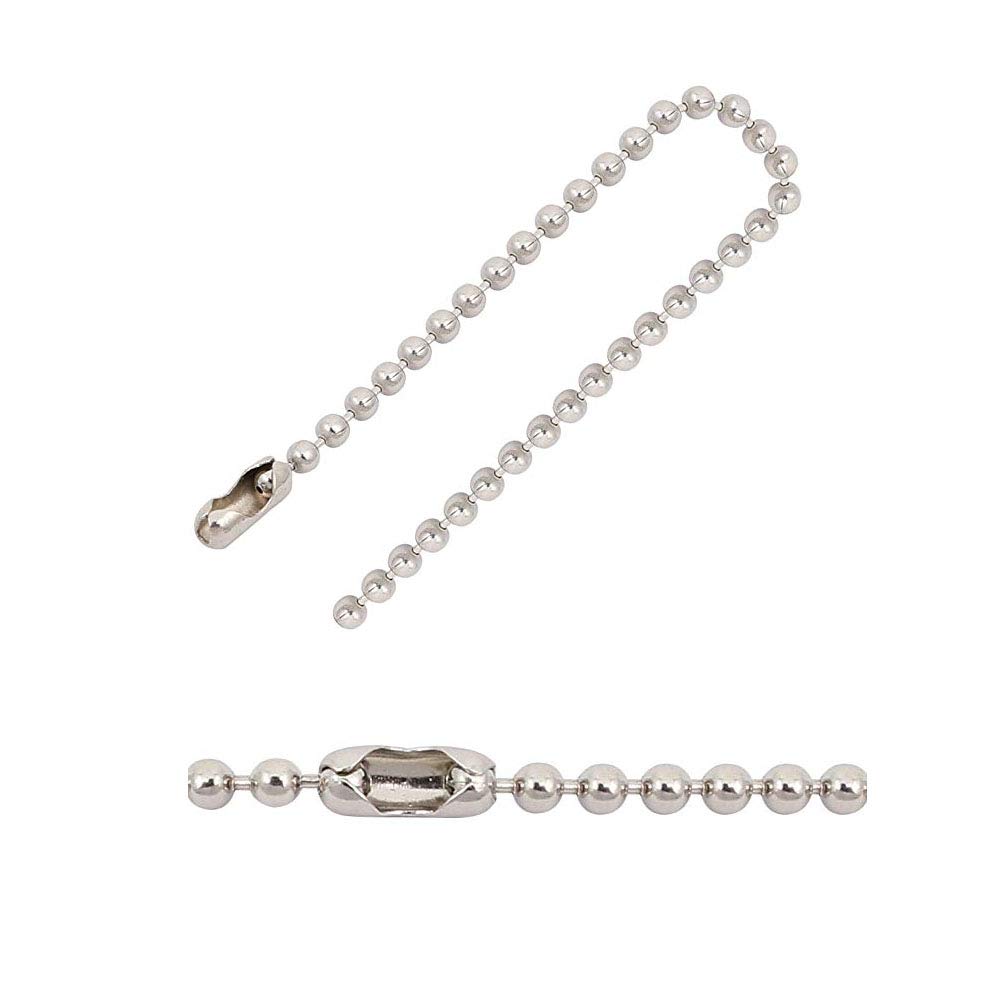 Ball Tag Key Chain Connector 6 Inch Long 2.4mm Bead Dia 120 Pcs