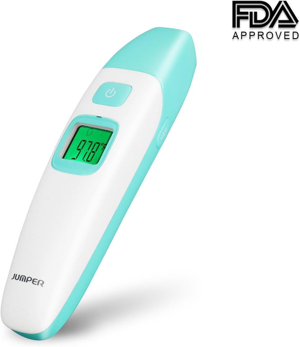 Baby Thermometer Forehead and Ear, Infrared Digital Thermometer with Fever Alarm Indicator and Clinical Accuracy Instant Read Medical Thermometer for Infant, Kids and Adults (Green)