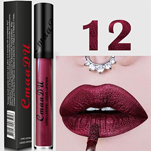 Makeup Metallic Velvet Matte Lipstick - Sexy Glossy Lip Gloss - Franterd Lasting Waterproof Cosmetics Party Lip Cream - Thumbnail 2