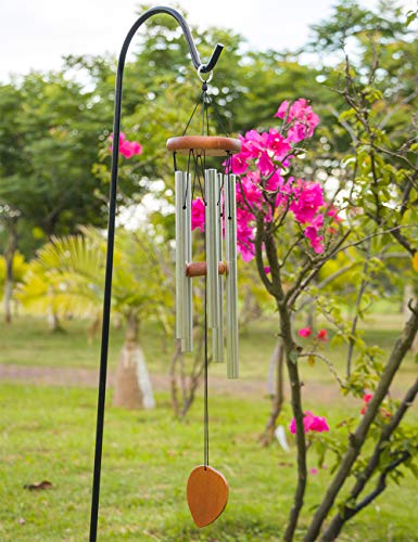 Afirst Wind Chimes Outdoor 22" Beech/Aluminum Silver Chime with S Hook Amazing Grace Wind Chime,A Beautiful Gift for Your Garden, Patio,Porch and Home Decoration