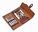 Keiby Citom Manicure Set of 10pcs With Leather Case - Professional Stainless Steel Nail Clipper Set for Travel (Brown)