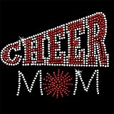 Iron on Hot Fix Rhinestone Motif Design Cheer Mom 2