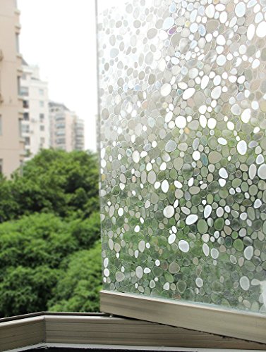 Bloss 3D Non-adhesive Cobblestone Static Cling Privacy Decal Glass Window Vinyl Film For Home and Office Decorative (17.7-by-78.7 Inch )
