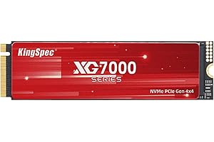 KingSpec 4TB Gen4x4 M.2 2280 NVMe SSD, R/W Speed up to 7400/6600 MB/s, Internal M2 PCIe4.0 Solid State Drive - 3D NAND Flash,