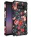 AugeCase Case for Galaxy Note 8,Hybrid Dual Layer Plastic & TPU High Impact Shockproof Protective Cover Cases with Flowers Design for Galaxy Note 8,Red Flower